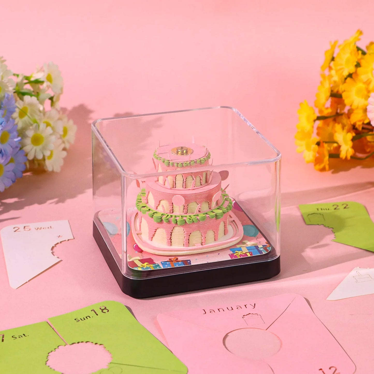 3D Papier Sculptuur Tafelkalender 2026 Notitie Ornament Cadeau Decoratie