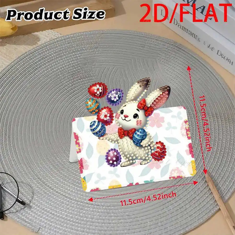 Diamond Painting Wenskaarten Pasen met Paashaas en Eieren