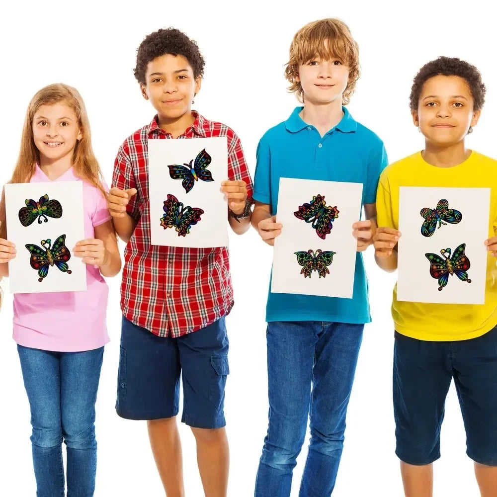 Krastekeningen set vlinders creatieve kaartenset