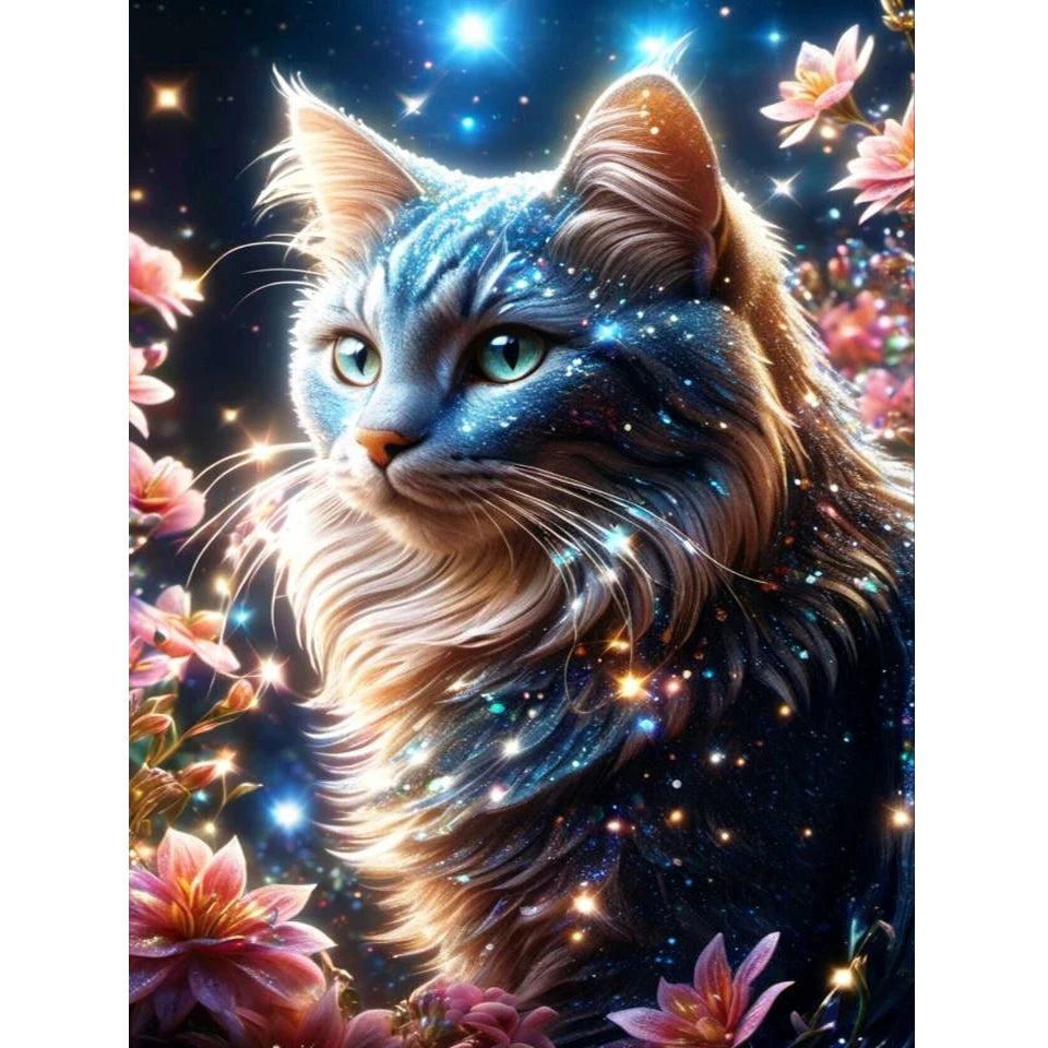 AB Diamond Painting met AB en Fairy dust steentjes Kat