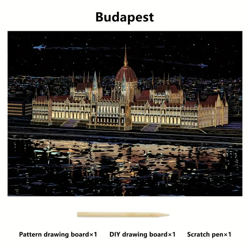 Krastekening Deluxe Regenboog Scratch Paper Set voor Creatieve Ontspanning