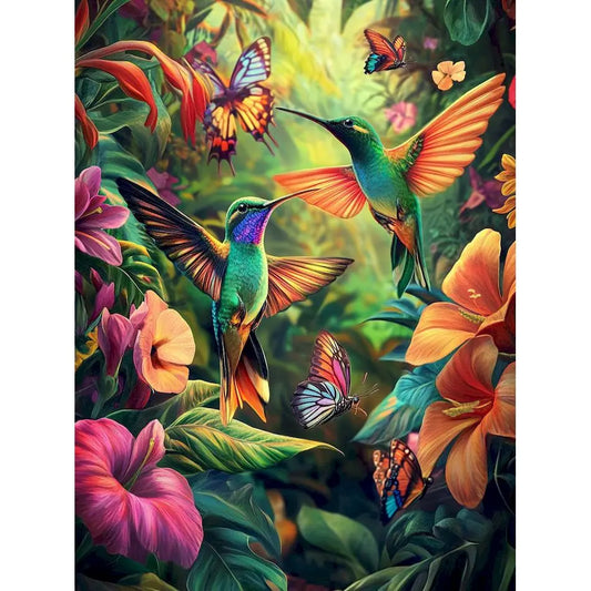 Diamond Painting Dieren - Kleurrijke Wanddecoratie - Kolibrie DZDP82889