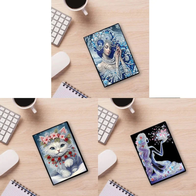 Diamond Painting Notitieboekje Katten PU Leer Kristal Design