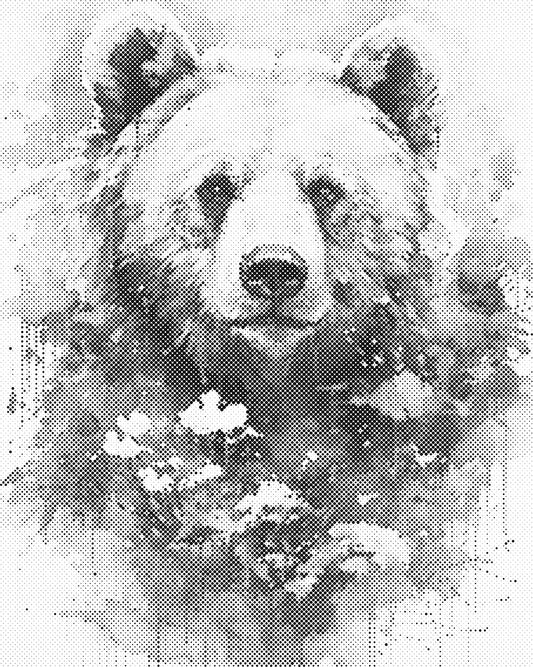 DOT Painting 40x50cm - Dierenmotief - Één Kleur Stippen - stippelschilderij - Panda