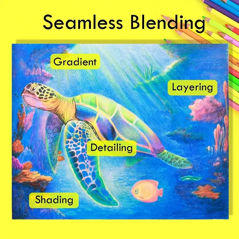 Kleurpotloden set neon 50 stuks voor kleuren en schetsen