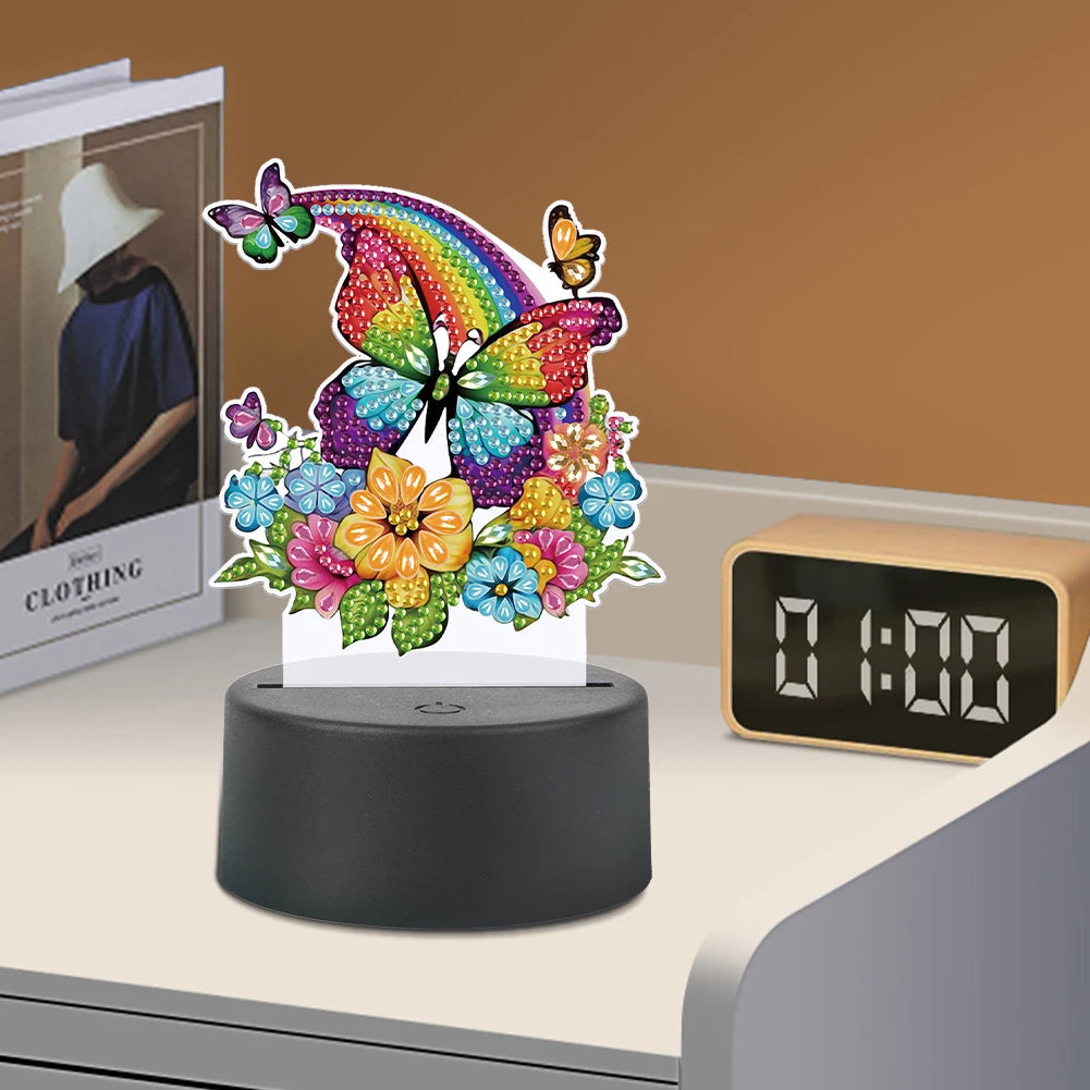 Diamond Painting Lamp Bloem & Dier Nachtlamp van Acryl