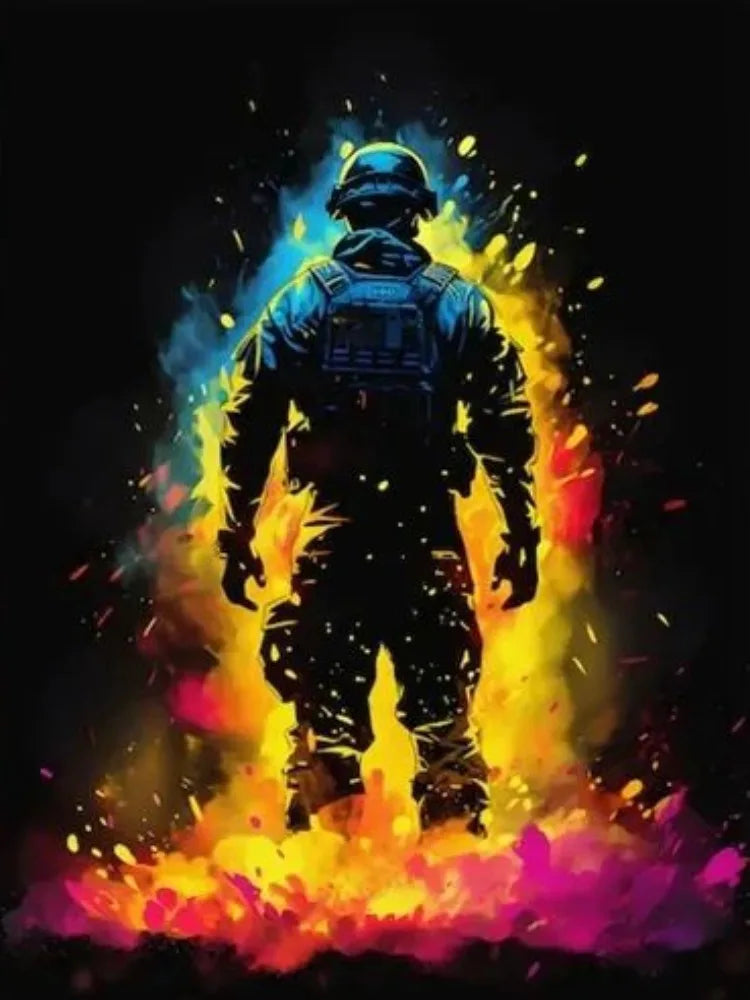 AB Diamond Painting op canvas - Fairy Dust Neon Game Controller