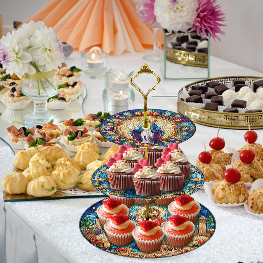 Diamond Painting Etagere Levensboom Voedsel Display 3-Laags Rack