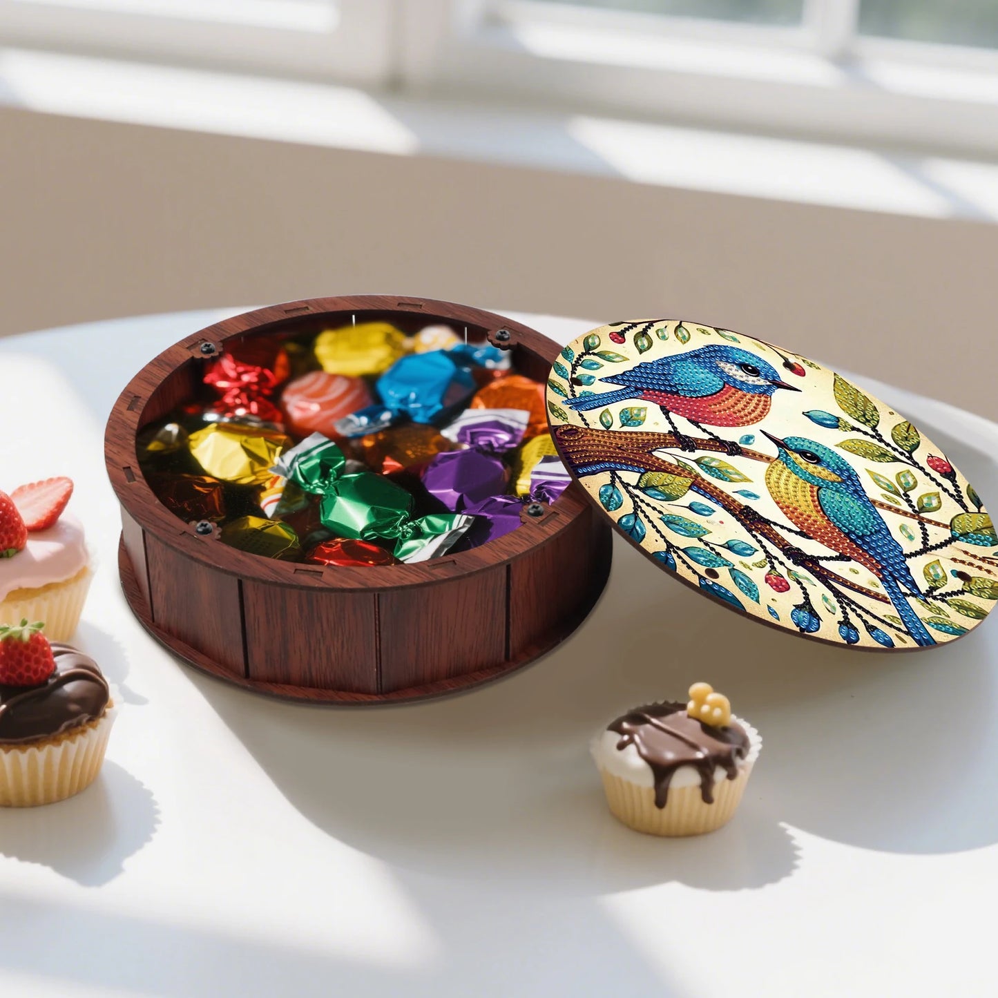 Diamond Painting Snack Box met dieren en planten motief – decoratieve kunstcadeau