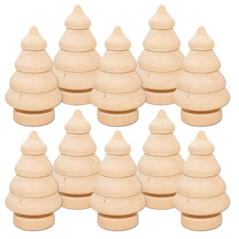 Houten figuur om zelf te kleuren/schilderen – Kerstdecoratie van hout - Kerstboom pegdoll