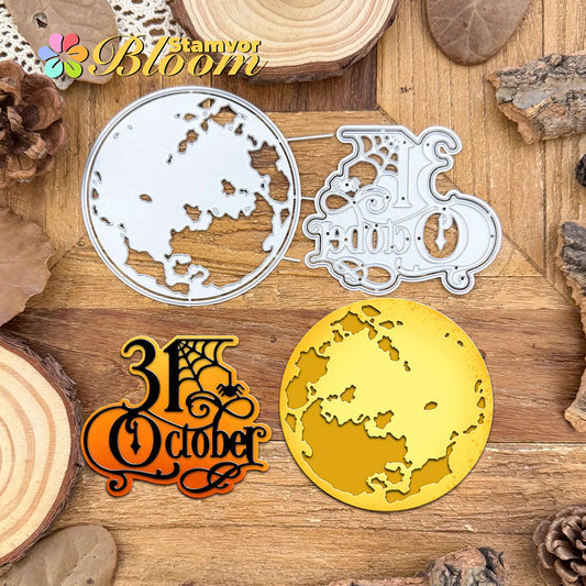 Metalen snijmal spinnenweb en maan lagen voor scrapbooking