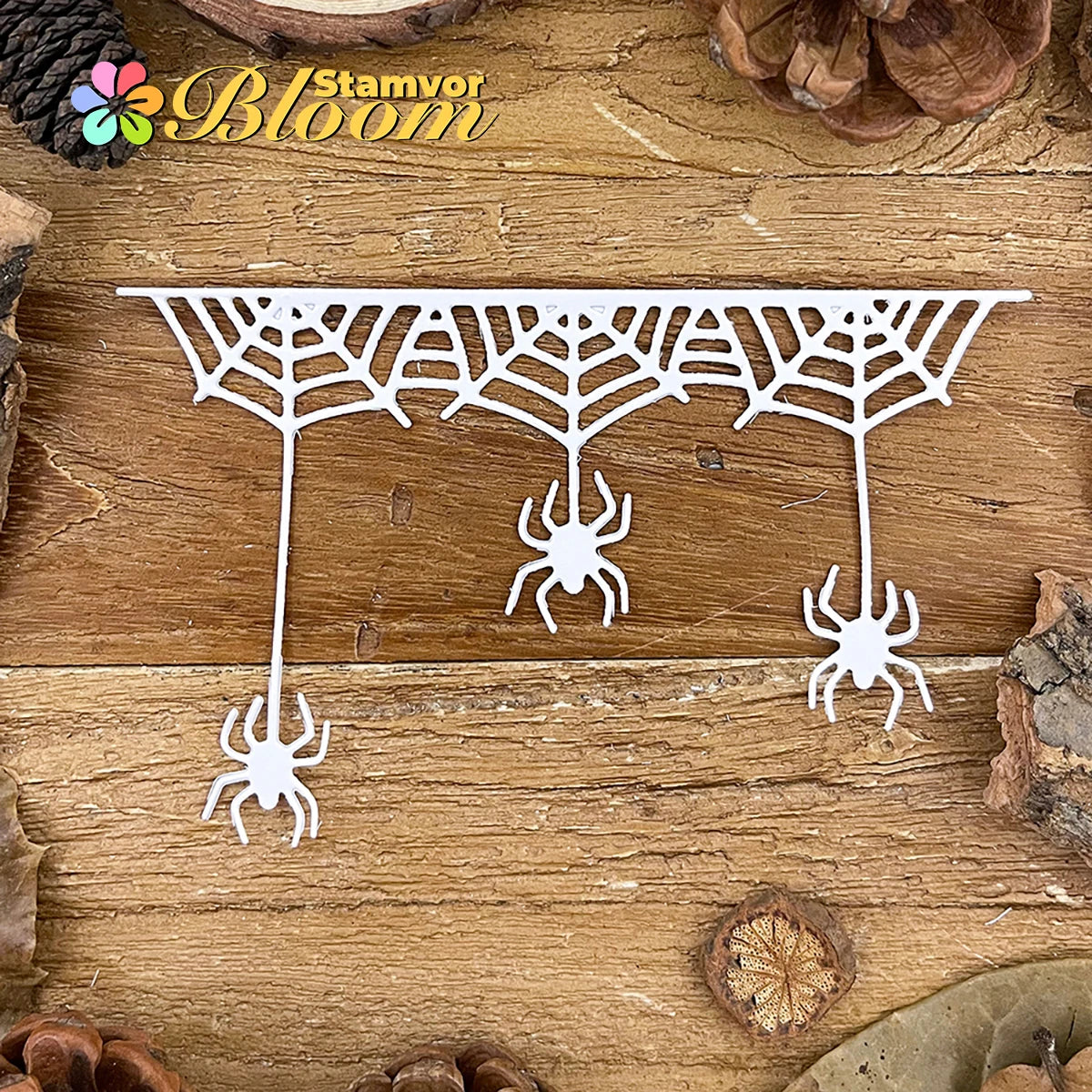 Snijmal Spinnen en Web Rand Decoratieve Stans voor Papierprojecten