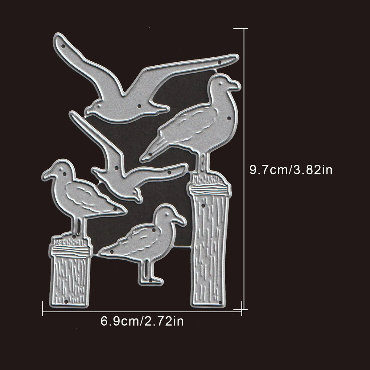 Snijmal schattige zeemeeuwen voor kaarten en scrapbooking
