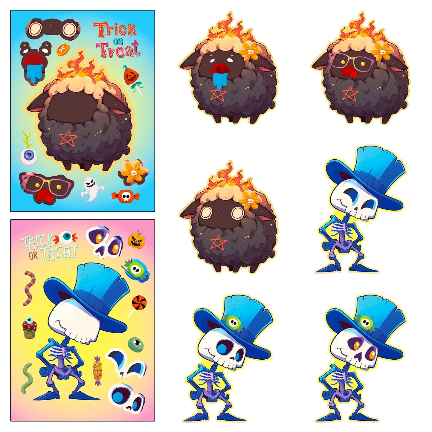 Sticker pret voor kinderen met griezelige puzzelstickers