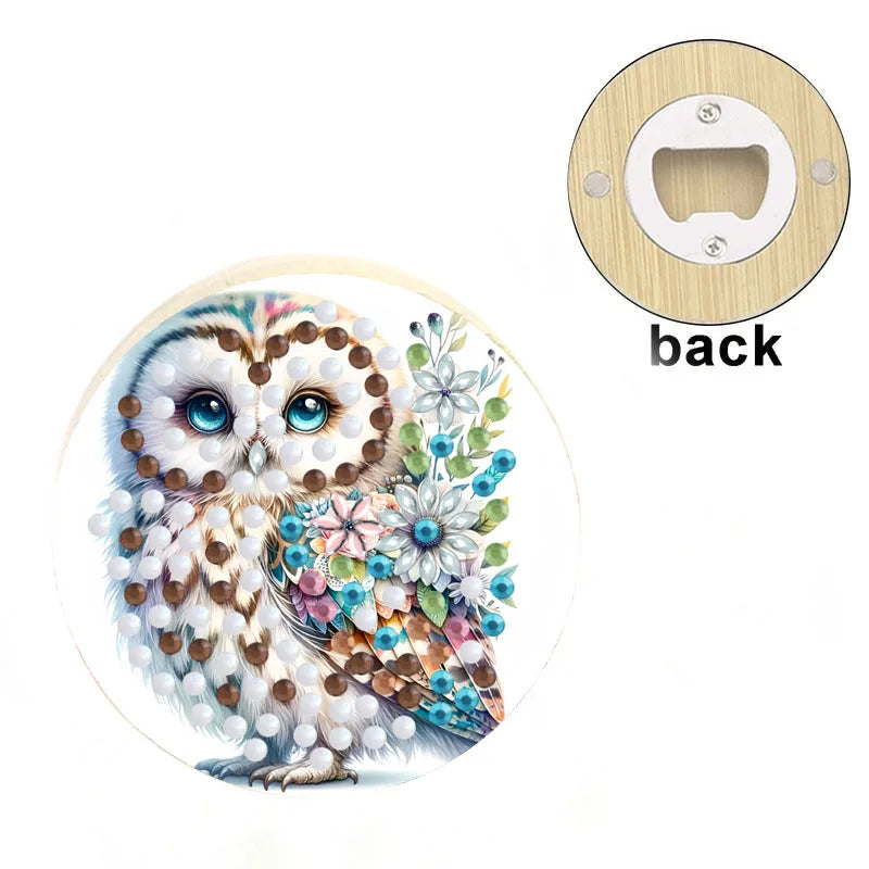 Diamond Painting Flesopener Rond Hout Strass Decoratief