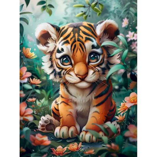 Schilderen op nummer Dieren - Tijger Schattige Dierenkunst - 9961640