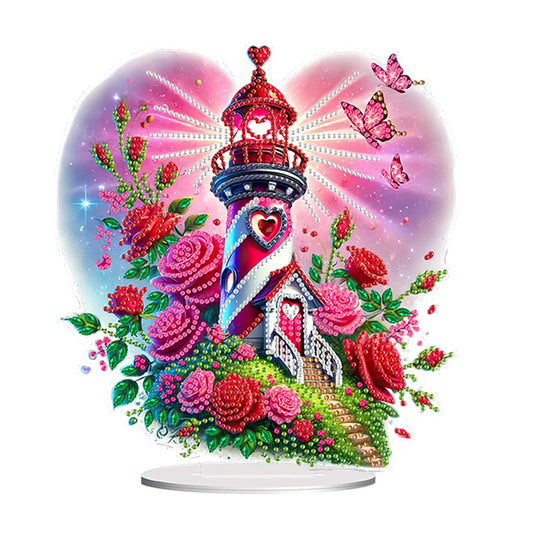 Diamond Painting Tafelornament Acryl Decoratie Set voor Beginners en Volwassenen - Vuurtoren
