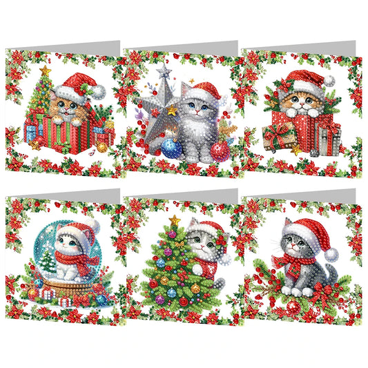 Diamond Painting Kaarten set 6 Kerstkaarten Compleet Knutselpakket - LY868