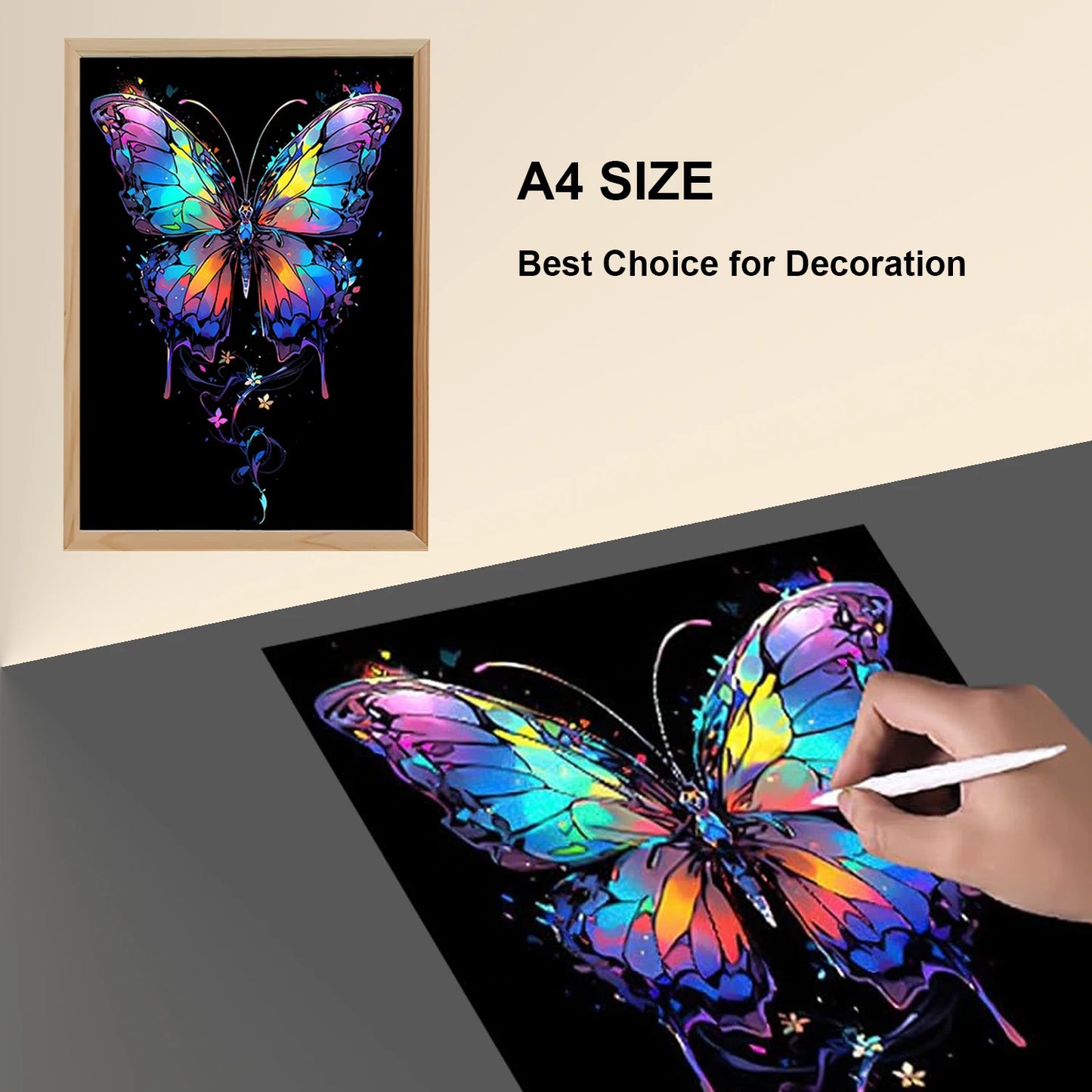 Krastekening set 4 stuks met lichtgevend effect voor volwassenen