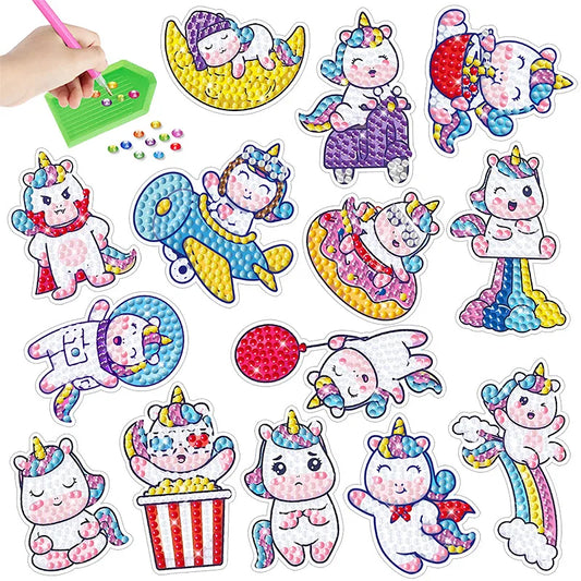 Diamond Painting Sticker set - Schattige Eenhoorns