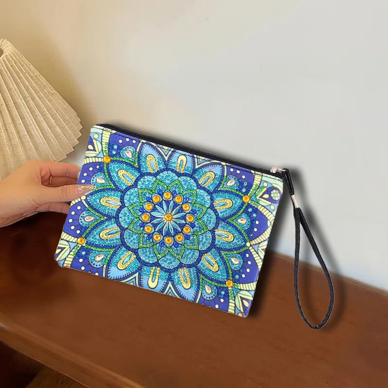 Diamond Painting Etui Mandala Clutch met Strass en PU Leren Afwerking