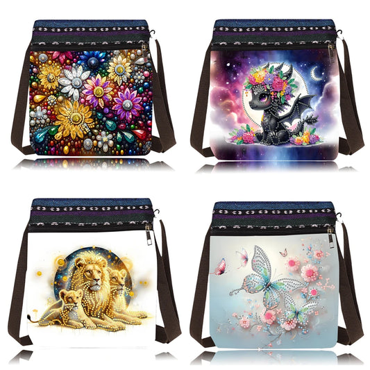 Diamond Painting Tas Vlinder Mandala Crossbody met Rits en Band