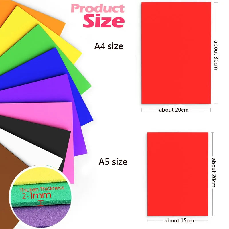 Papier voor kaarten maken & Scrapbook Gekleurde Foamvellen Set 5-10 Stuks