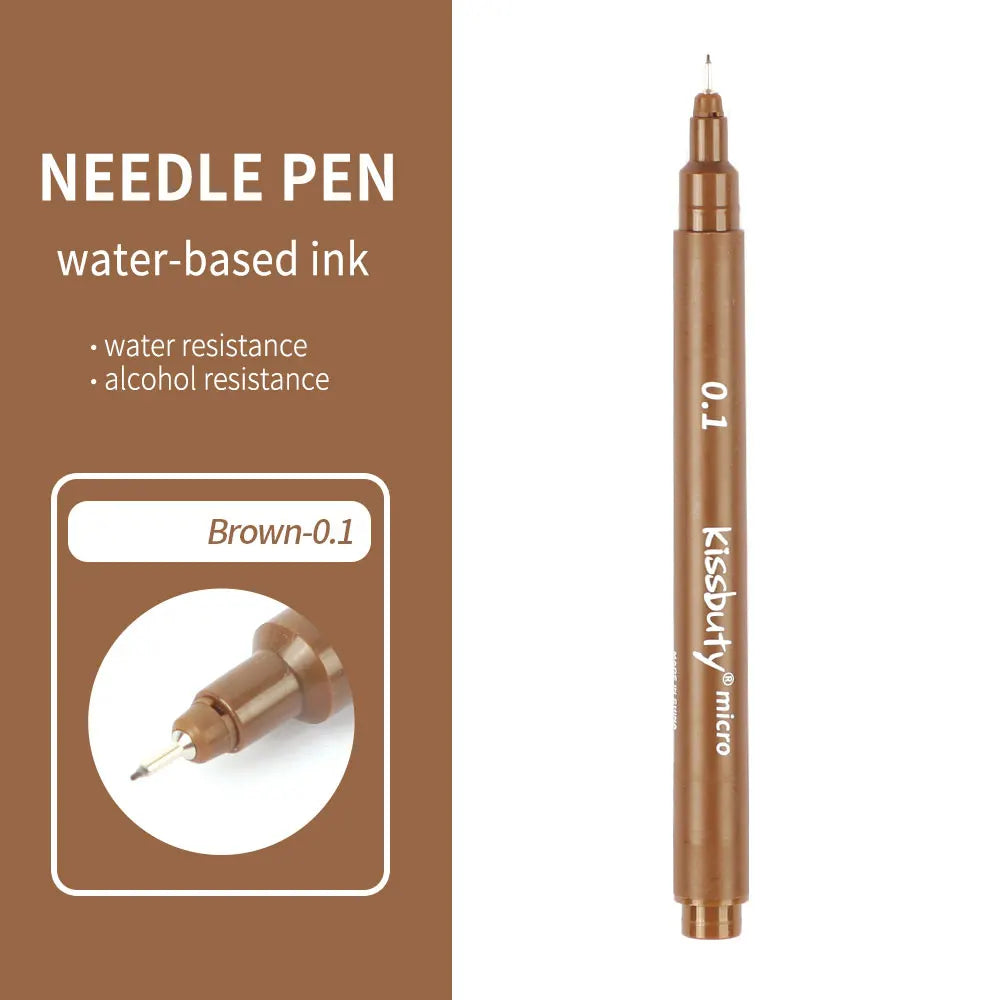 Stiften set Pigma Micron fineliners zwart/bruin met diverse puntdiktes
