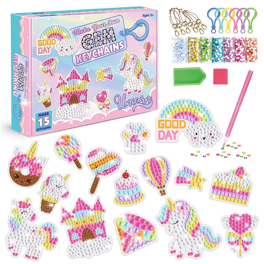 Diamond Painting Sleutelhanger set met heldere acryl hangers