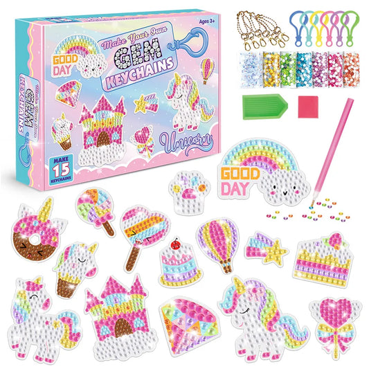 Diamond Painting Sleutelhanger set met heldere acryl hangers