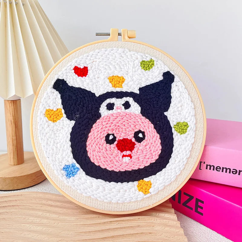 Borduurpakket Kat Punch Needle – Compleet Starterset 20cm