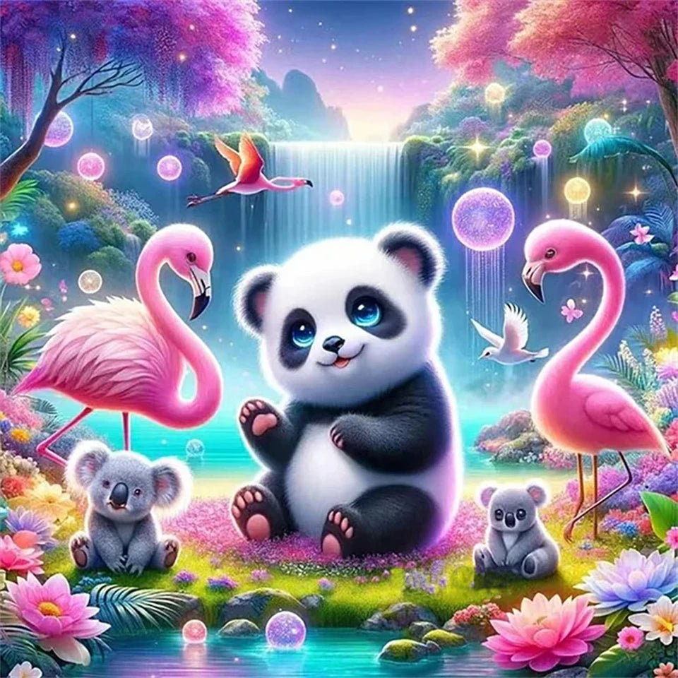 AB Diamond Painting met AB en Fairy dust steentjes – Fantasie Dierenbos