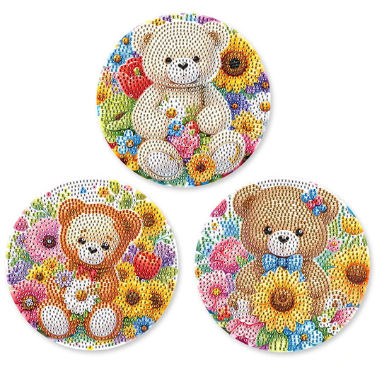Diamond Painting Placemat met Schattige Beertjes – Set van 3