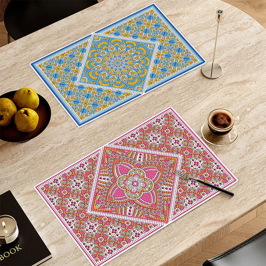Diamond Painting Placemat – Set van 2 Bloemige Tafelmatten Vol Strass