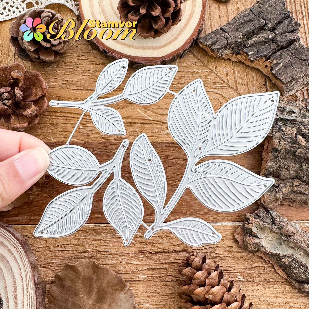 Metalen snijmallen bladeren en takken boom embossing set