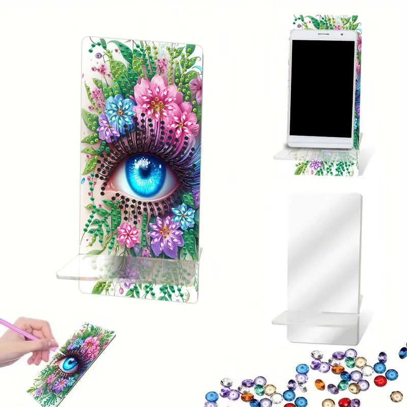 Diamond Painting Telefoon standaard met paddenstoel en ogen design