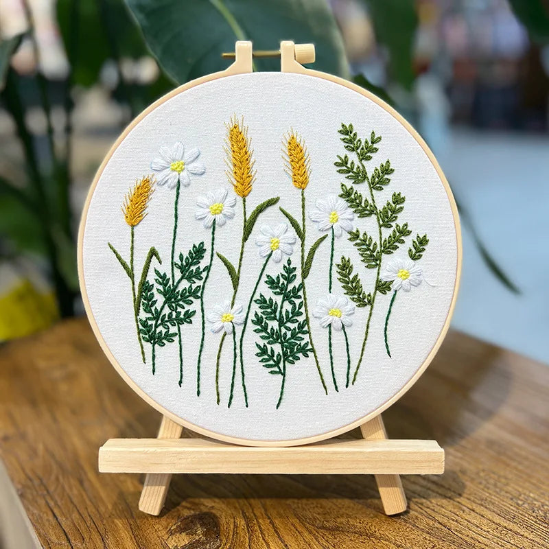 Borduurpakket Rond met Bloemenpatroon voor Beginners en Gevorderden
