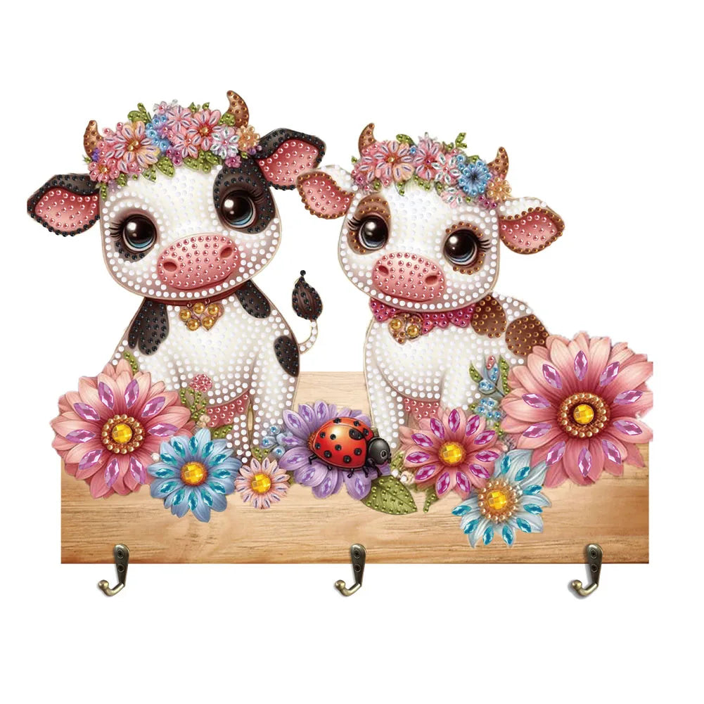 Diamond Painting Kapstok/Sleutelrek met Dieren Design Wandrek