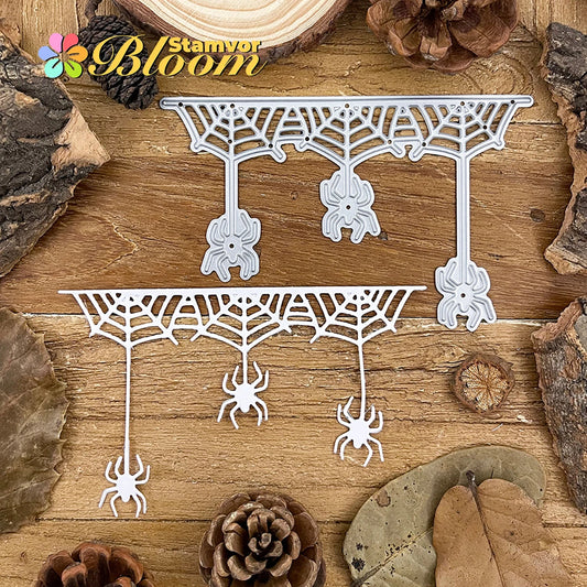 Snijmal Spinnen en Web Rand Decoratieve Stans voor Papierprojecten