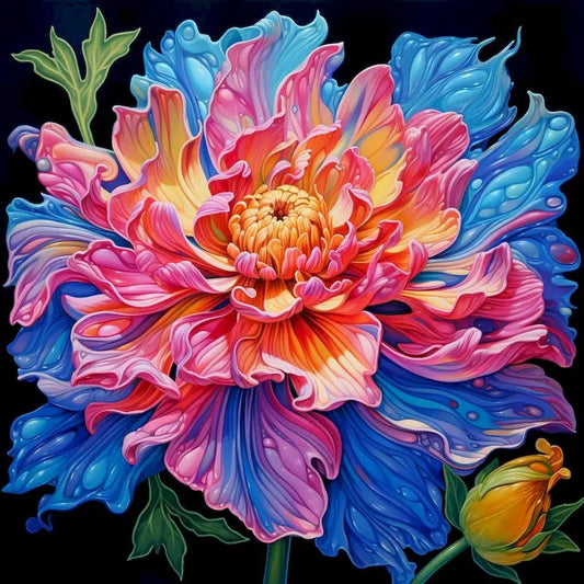 Diamond Painting Bloemen Volledige Ronde Steentjes 30x40cm - Bloem 3