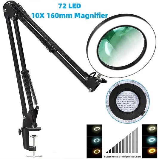 Diamond Painting Loeplamp 72 LED 8x/10x Vergroting USB met 3 Lichtkleuren