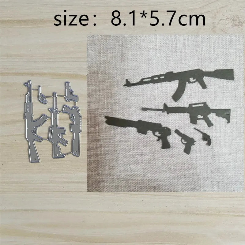 Snijmallen Metaal voor Scrapbooking met Geweren