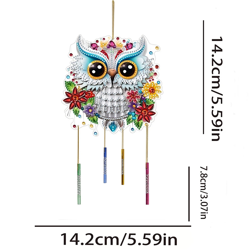 Diamond Painting Windgong - Dubbelzijdige Speciale Vorm met Schattige Kat 1