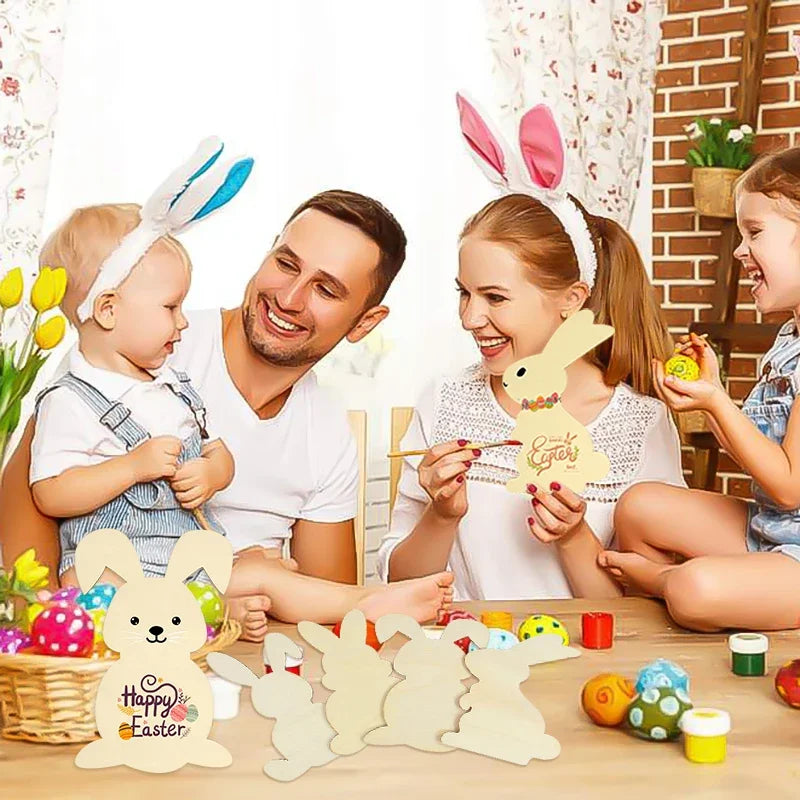 Houten Paas figuren om zelf te kleuren/schilderen Groot Konijn van Onbewerkt Hout