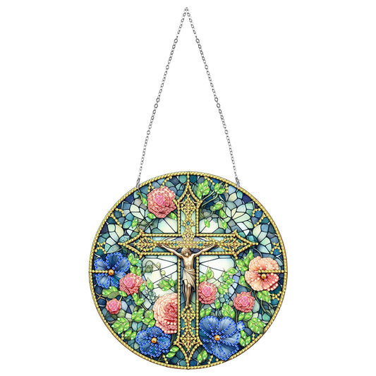 Diamond Painting Hangend ornament – Zonvanger Kristalsteentjes - Kruis