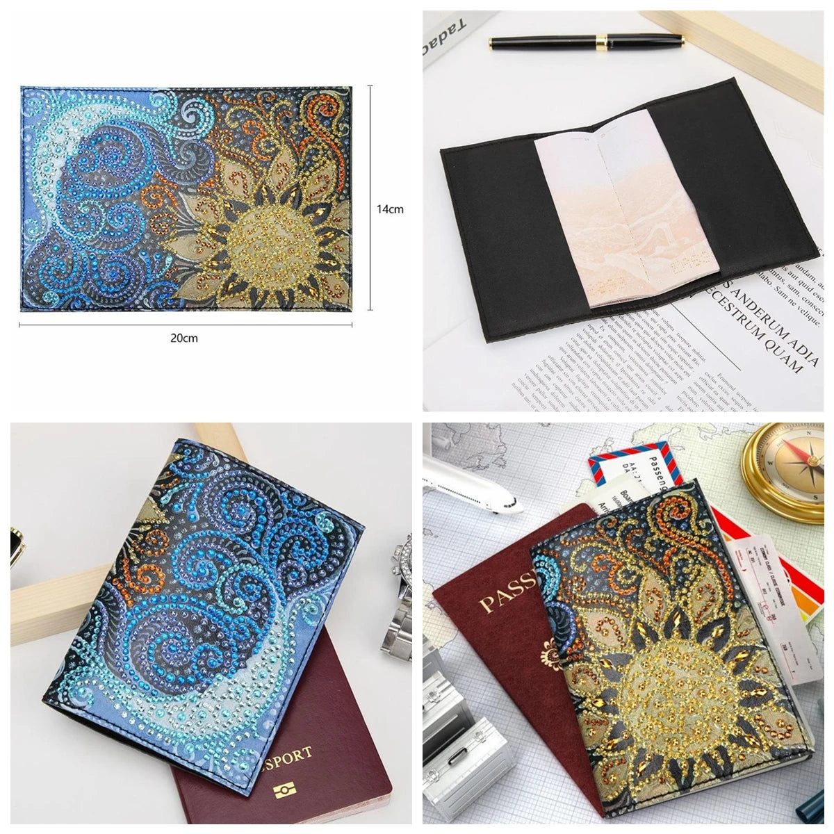 Diamond Painting Paspoort mapje Mandala PU leer houder