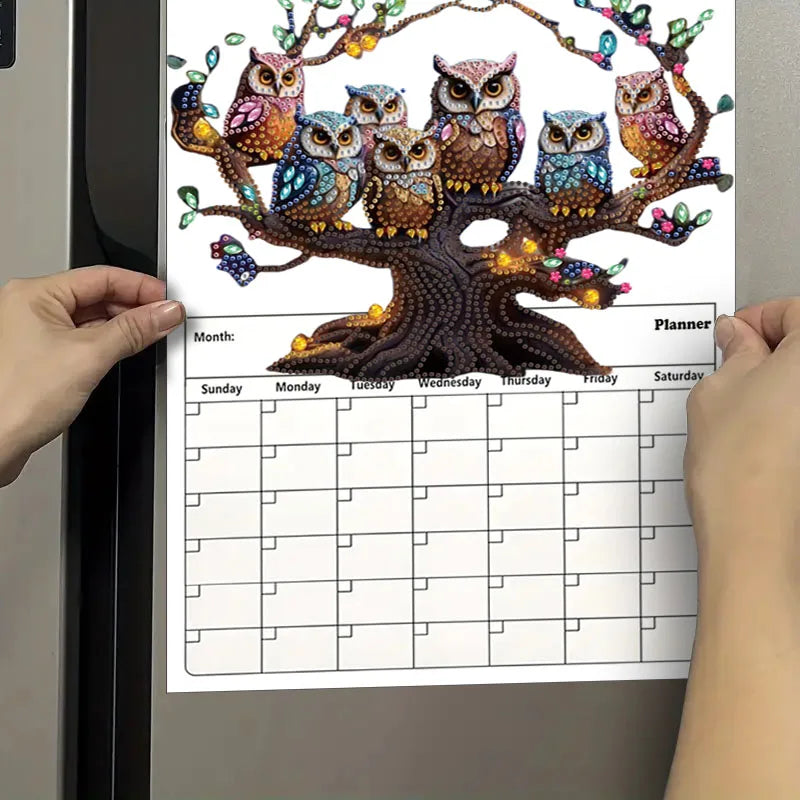 Diamond Painting Kalender met Magnetisch Whiteboard en Markerset voor Beginners