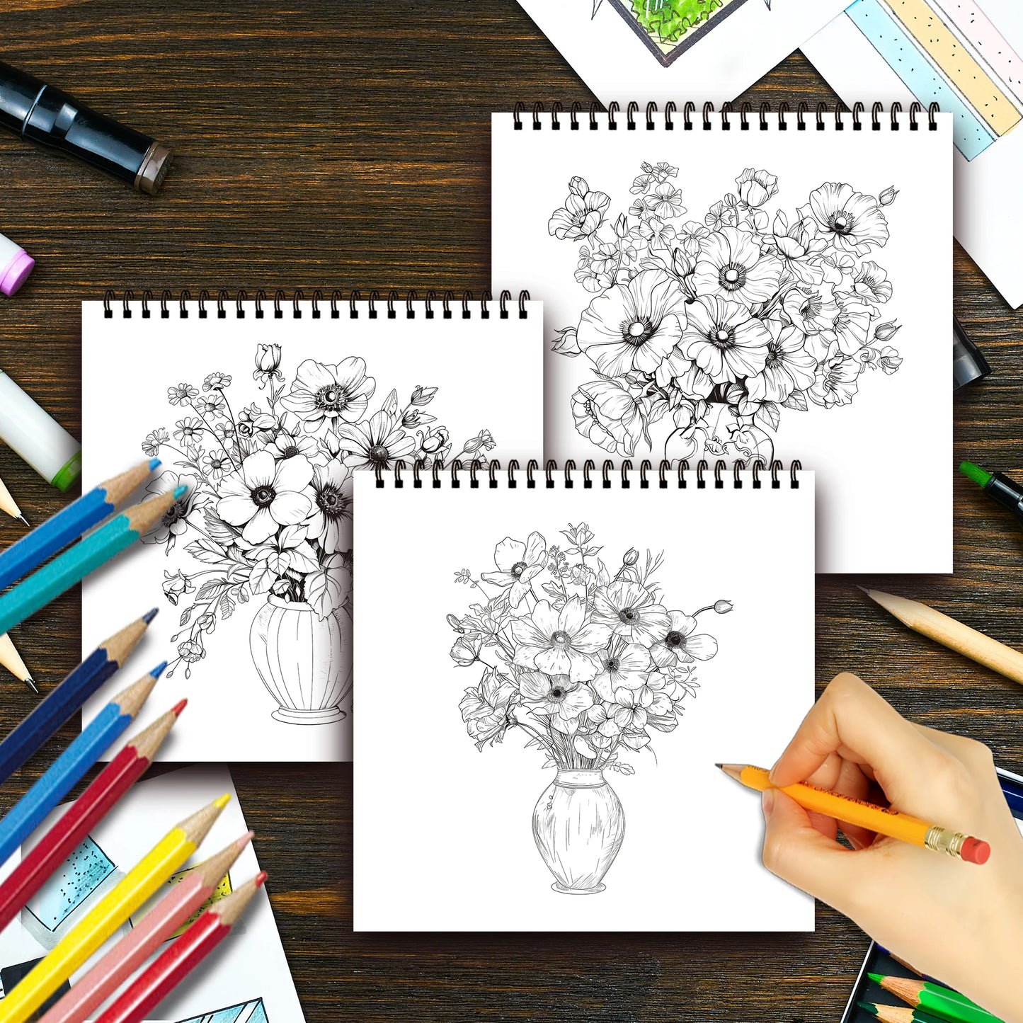 Kleurboek voor volwassenen en tieners – Spiraalontwerp met dik papier voor ontspanning en creativiteit