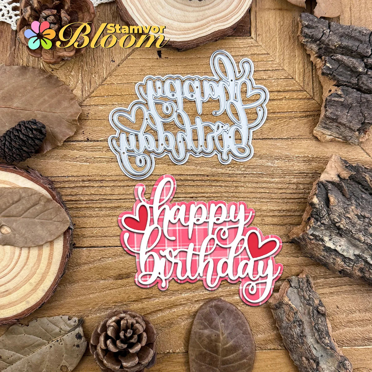 Snijmal Lovely Layers Happy Birthday Woorden voor Kaarten en Scrapbooking