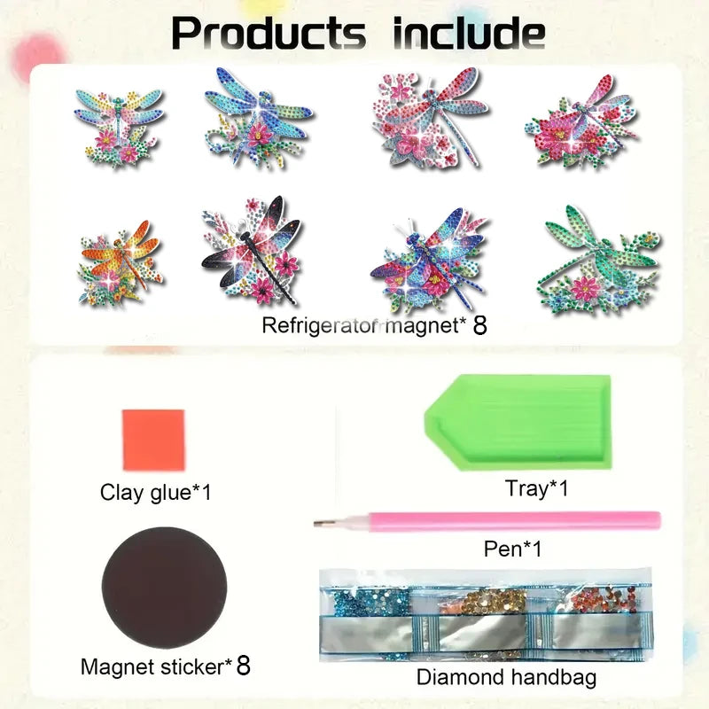 Diamond Painting Magneten Libelle voor Koelkast en Kast